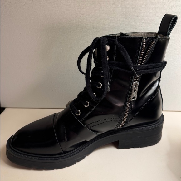 All saints WOMENS Black Patent Leather Donita boots US 9 - EU39 - Picture 3 of 8